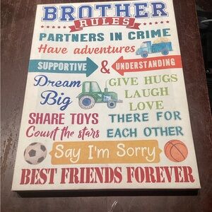 Source Unknown Brother Rules Canvas Art - Multicolor